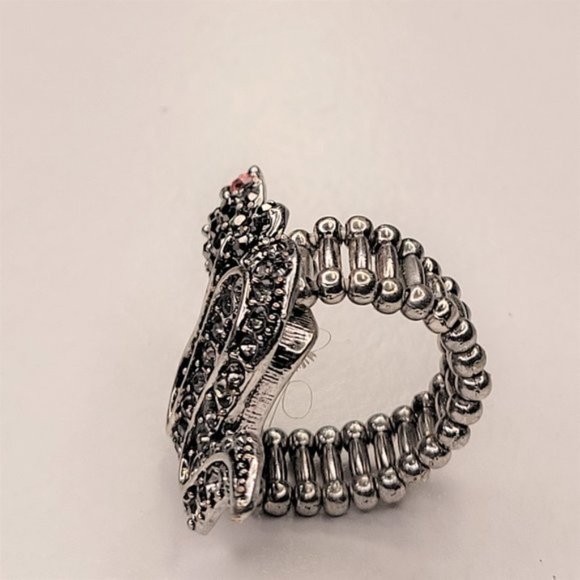 Large Snake Stretch Ring Statement Ring Animal Jewelry - Picture 4 of 12